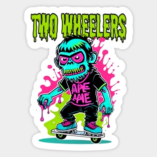 Two Wheelers ape Sticker